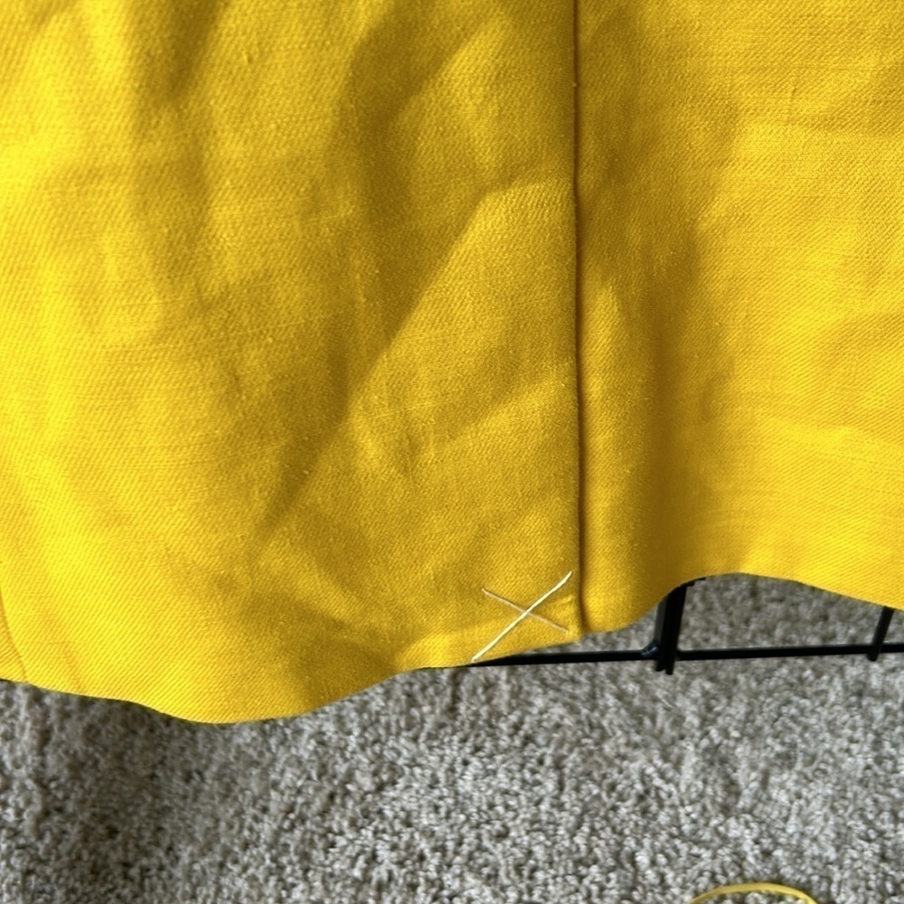 J. Crew PARKE Yellow Linen Blazer size 2 T - Picture 7 of 15